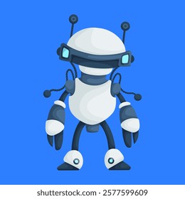 Futuristic Cartoon Robot with Antennas