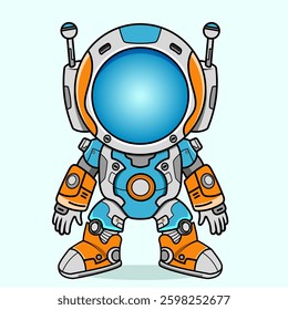 Futuristic Cartoon robotic character detailed robot for tech-themed designs, chatbot concepts, and playful AI-related projects Electronic equipment and humanoid animation concept on background