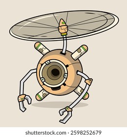 Futuristic Cartoon robotic character detailed robot for tech-themed designs, chatbot concepts, and playful AI-related projects Electronic equipment and humanoid animation concept on background