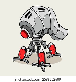 Futuristic Cartoon robotic character detailed robot for tech-themed designs, chatbot concepts, and playful AI-related projects Electronic equipment and humanoid animation concept on background
