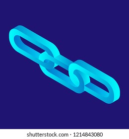 Futuristic chain icon. Isometric of futuristic chain vector icon for web design isolated on white background
