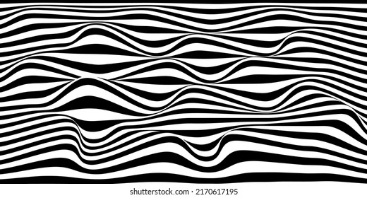 Futuristic checkerboard wave. Abstract vector wave with moving squares. Chess board black and white background.