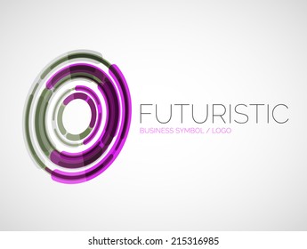 Diseño de logotipo de negocios de círculo futurista, botón, símbolo o signo