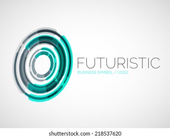 Futuristic circle business logo design, button, symbol or sign concept