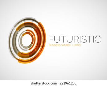 Futuristic circle business logo design, button, symbol or sign concept