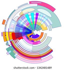 Futuristic circle design color background element
