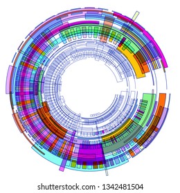 Futuristic circle design color background element