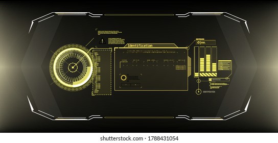 Futuristic circle interface screen design. Abstract style on blue background. Abstract vector background. Future Technology. HUD, GUI, UI user interface Cyber technology Futuristic for Virtual Reality