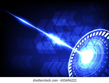 Futuristic circle laser beam and arrows on dark background vector illustration concept design