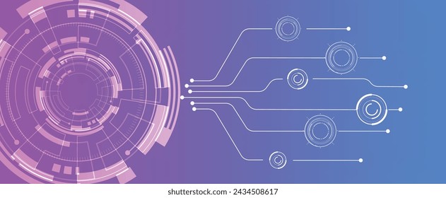 futuristic circle with lines and swirls