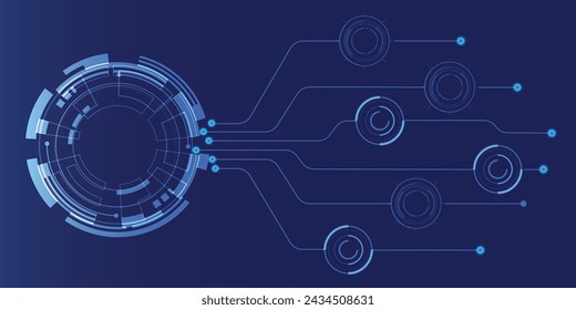 futuristic circle with lines and swirls