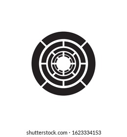 futuristic circle maze logo concept