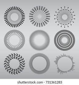 futuristic circle set on the grey background