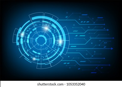 Futuristische Circle System Computer mit abstraktem Leitungssystem.Vektorgrafik und Illustration