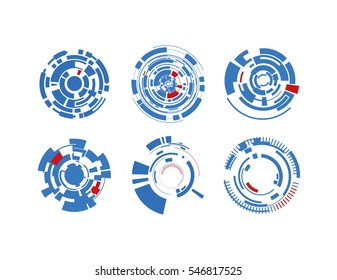 futuristic circles set. futuristic circles collection