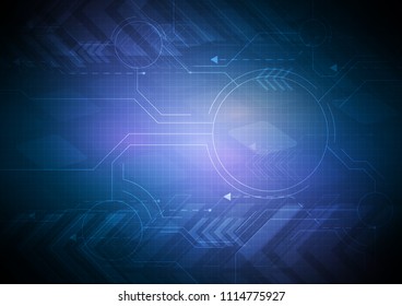 Futuristic circuit board with arrow line as edge, Technology abstract and communication concept, Vector illustration background.