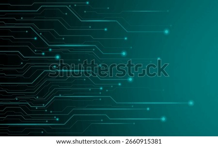 Futuristic circuit board background in teal, great for technology and innovation.