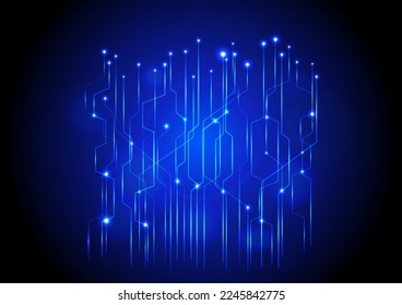 Futuristic circuit board, blue abstract background technology, data transfer speed, connection technology background vector graphic.