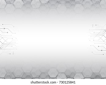 Futuristic circuit board. Hexagon abstract cyber future technology concept background.