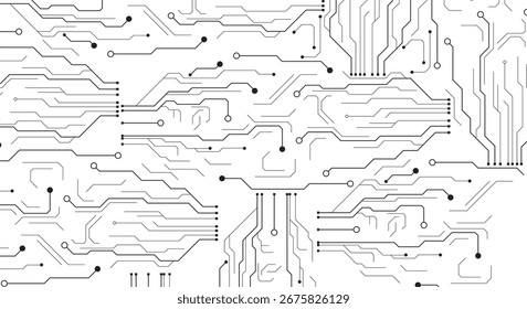 Futuristisches Leiterplattenmuster in Schwarz. Vektor EPS10