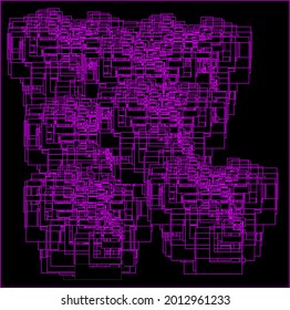 Futuristic circuit board vector, Computer technology illustration on black, blue and purple color background, Hi-tech digital technology concept