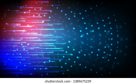 Futuristic circuit with bright light balls and circuit lines