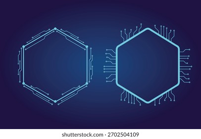 Quadro de Circuito Futurista, Design de Interface Digital Hexágono Tecnologia
