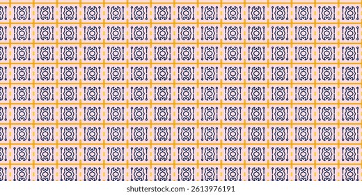 Futuristic Circuit-Inspired Pattern in Blue and Yellow