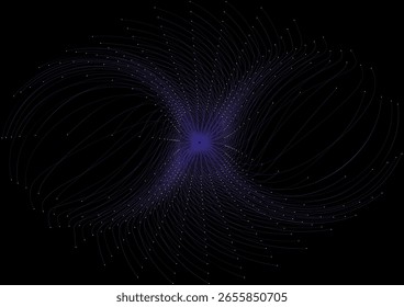  Puntos circulares futuristas flotando sobre fondo negro, fondo de puntos circulares futuristas
