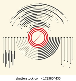Futuristic Circular Logo. Abstract Tech Background