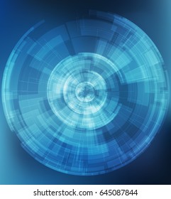 Futuristic circular shape vector background with lens flare. EPS10.
