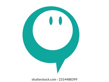 Futuristic Circular Speech Bubble Icon. Editable Clip Art.