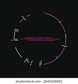 Futuristic circular waveform in vibrant hues, perfect for data dashboards, tech presentations, and sci-fi interface designs.