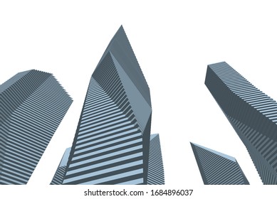 Ciudad futurista. Ilustración vectorial de arquitectura