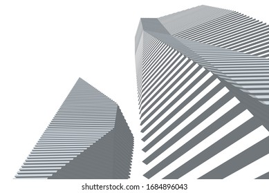 Ciudad futurista. Ilustración vectorial de arquitectura