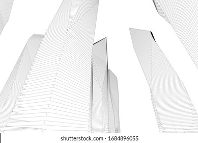 Futuristic city. Architecture vector illustration