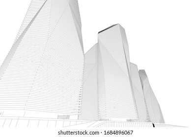 Futuristic city. Architecture vector illustration