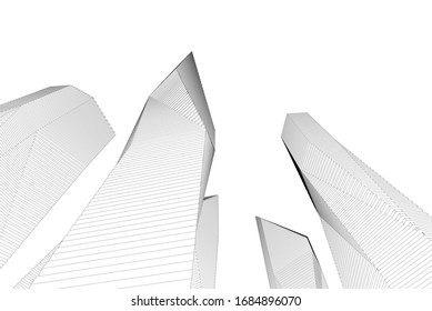 Futuristic city. Architecture vector illustration