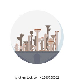 futuristic city building