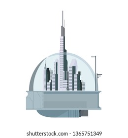 futuristic city building