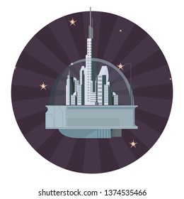 futuristic city building