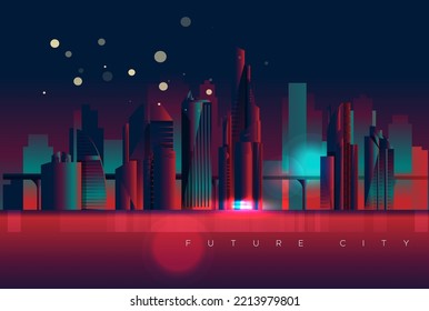 Futuristic City Building Skyline - Stock Illustration As EPS 10 File