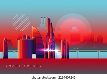 Futuristic City Building Skyline - Stock Illustration As EPS 10 File