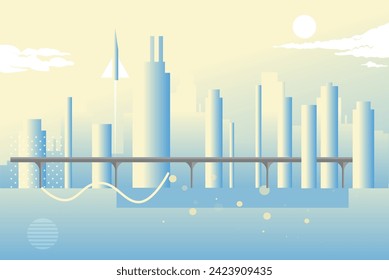 Futuristic City Building Skyline - Stock Illustration as EPS 10 File