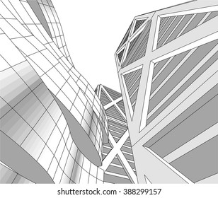 futuristic city buildings
