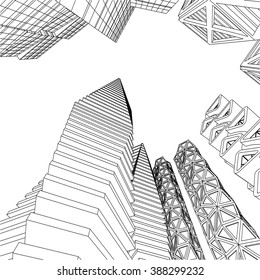futuristic city buildings