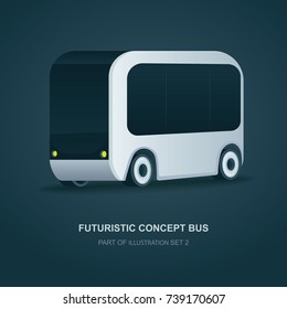 Futuristic city bus.
Vector illustration.
Flat design.