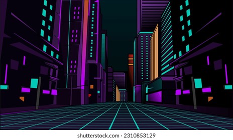 futuristic city with cyan and modern colour