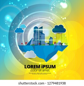Futuristic city illustration, vector