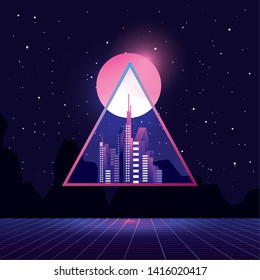 futuristic city prim abstract vector ilustration vector ilustration